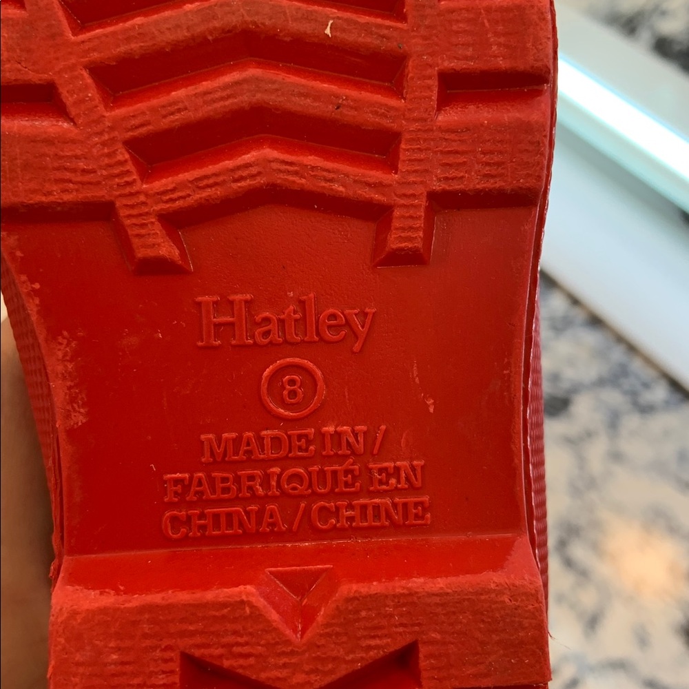 Hatley Kids' Red Rain Boots Size 8 - Picture 9 of 11